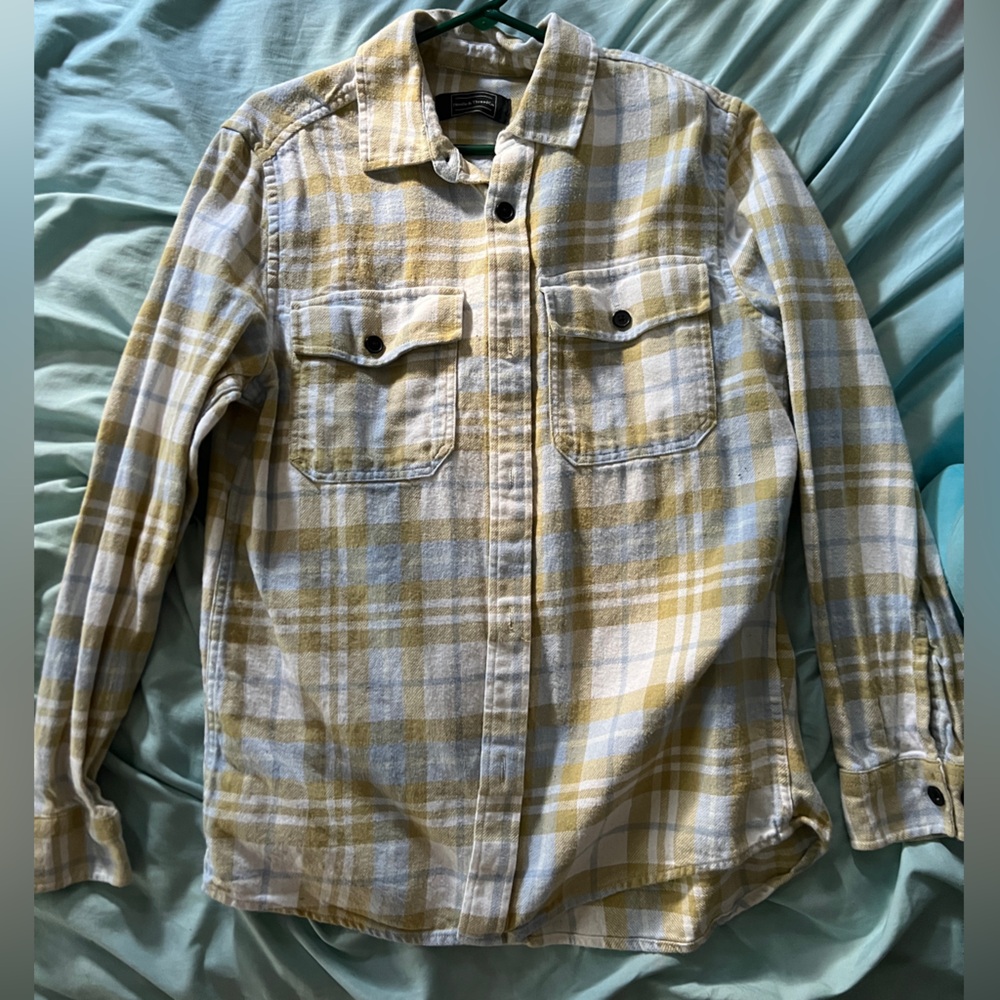 Needle & Thread Yellow and White Plaid Woodstock Shirt